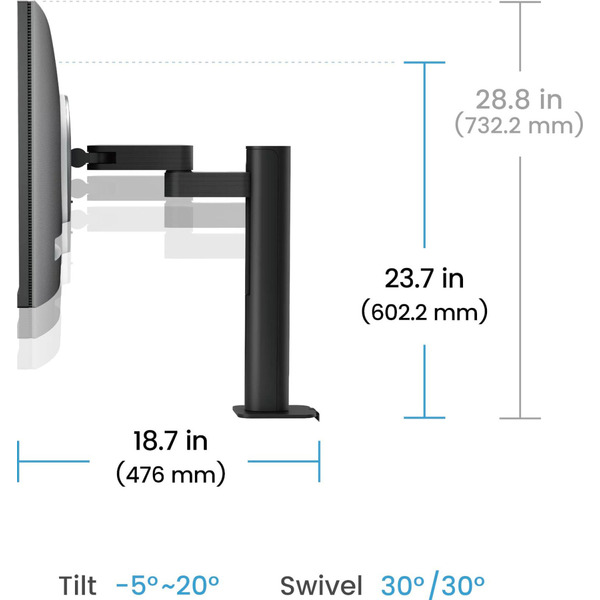 Монітор TFT 28.2" BenQ RD280UA, IPS, 3840x2560, 3:2, USB-C, HDMI, DP, HAS, ерго стійка, кол., металік-сірий