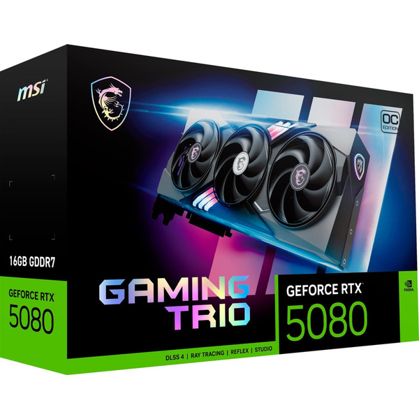 Відеокарта Palit GeForce RTX 5080 16GB GDDR7 Gaming Trio OC MSI (GeForce RTX 5080 16G GAMING TRIO OC)