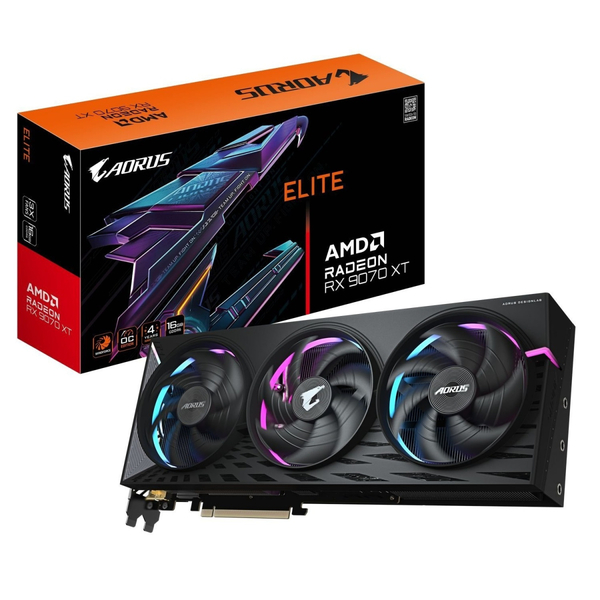 Видеокарта AMD Radeon RX 9070 XT 16GB GDDR6 Aorus Elite Gigabyte (GV-R9070XTAORUS E-16GD)