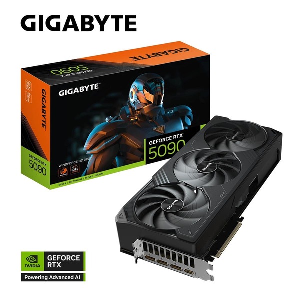 Відеокарта Gigabyte RTX 5090 32GB GDDR7 WindForce OC (GV-N5090WF3OC-32GD)