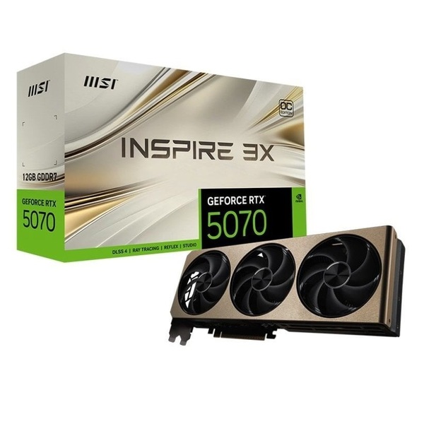 Видеокарта GF RTX 5070 12GB GDDR7 Inspire 3X OC MSI (GeForce RTX 5070 12G INSPIRE 3X OC)