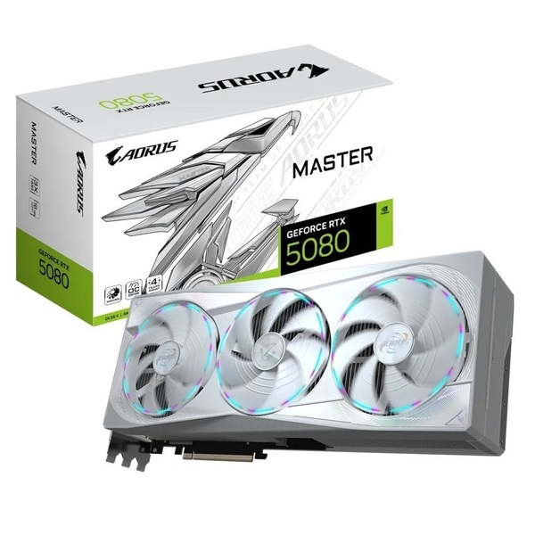 Відеокарта Gigabyte GeForce RTX 5080 16GB GDDR7 Aorus Master Ice (GV-N5080AORUSM ICE-16GD)