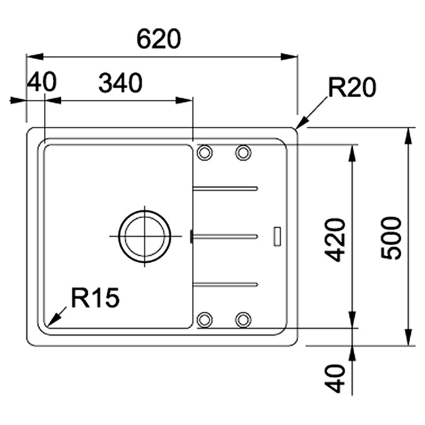 Кухонная раковина Franke BASIS BFG 611-62 серый камень (114.0565.090)