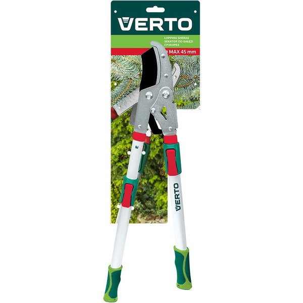 Verto Секатор-сучкорез, контактный, телескопический, с наковаленкой, держатель алюминий, антискользящий