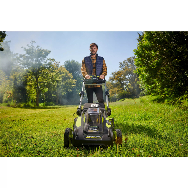 Ryobi Газонокосилка RY36LMX51A-160 самоходная, 36В, 1х6.0Ач 51см, 20-70мм, 70л, мульч-е, LED-фары
