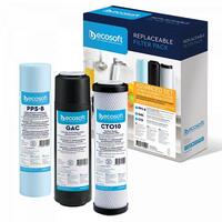 Ecosoft Комплект картриджів 1-2-3, покращений, (2 вугільних картриджа + поліпропілен)