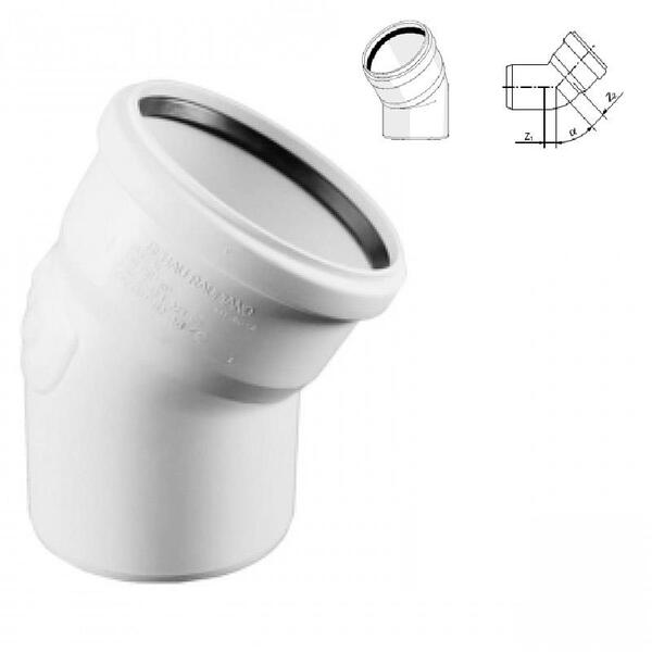 Відведення каналізаційний Rehau Raupiano Plus, 110-15°