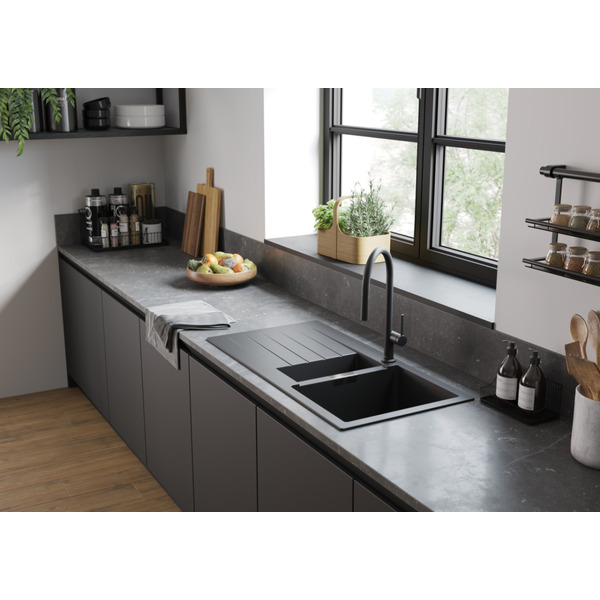 Мийка кухонна Hansgrohe накладна S520-F530 чорний графіт (43357170)