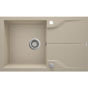 Deante Мойка кухонная Andante, гранит, прямоуг., с крылом, 780х490х194мм, чаша - 1, накладная, песок
