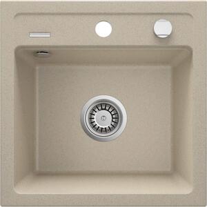 Deante Мойка кухонная Zorba, гранит, квадрат, без крыла, 440х440х184мм, чаша - 1, накладная, песок