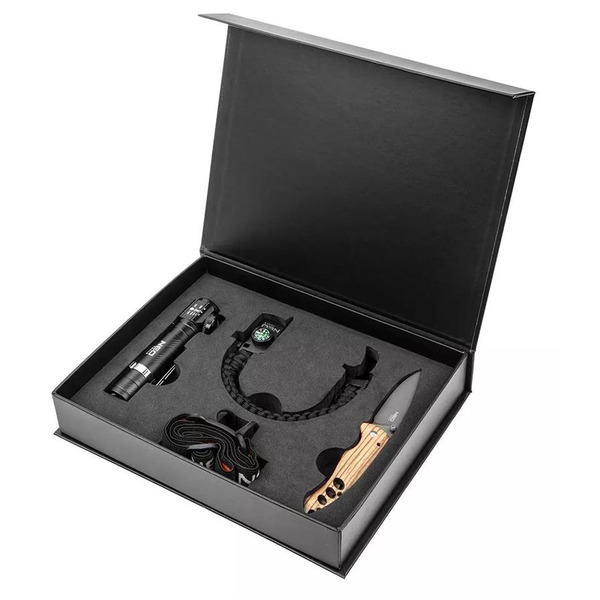 Набор подарочный Neo Tools (фонарь, туристический браслет, складной нож) (63-033)