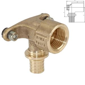 Кутник Rehau Rautitan MX, 16-1/2", настінний, довгий, внутр. різьба, бронза