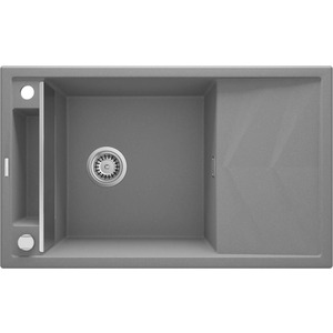 Deante Мойка кухонная Magnetic, гранит, прямоуг., с крылом, 820х500х219мм, чаша - 1, накладная, серый