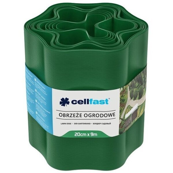 Cellfast Лента газонная, бордюрная, волнистая, 20см x 9м, зеленая