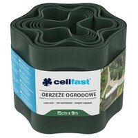 Стрічка газонна Cellfast, бордюрна, хвиляста, 15см x 9м, темно-зелена (30-022H)