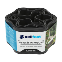 Стрічка газонна Cellfast, бордюрна, хвиляста, 10см x 9м, чорна (30-031H)