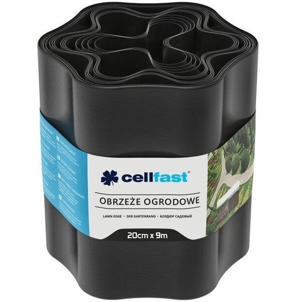 Cellfast Лента газонная, бордюрная, волнистая, 20см x 9м, черная