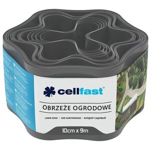 Cellfast Лента газонная, бордюрная, волнистая, 10см x 9м, графит