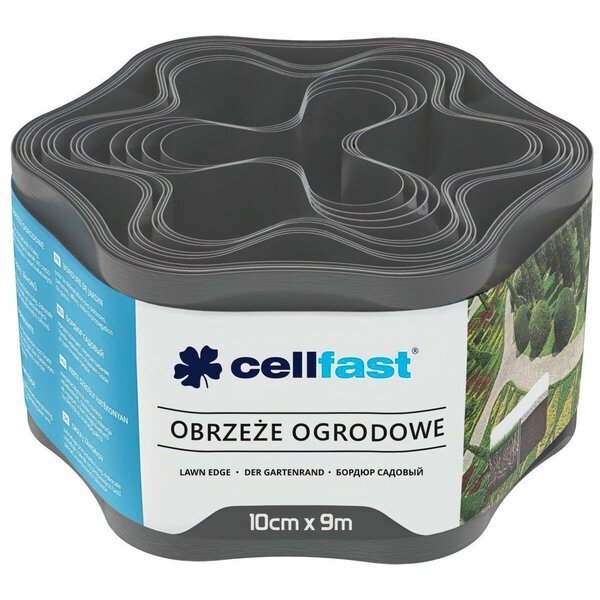 Cellfast Лента газонная, бордюрная, волнистая, 10см x 9м, графит