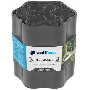 Cellfast Лента газонная, бордюрная, волнистая, 20см x 9м, графит