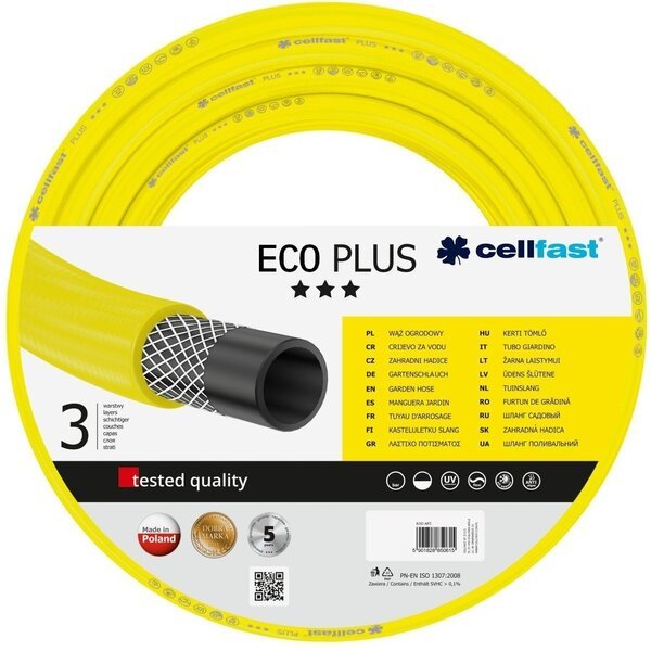 Cellfast Шланг садовый ECO PLUS 3/4" 50м, 3 слоев, до 20 Бар, -10…+50°C