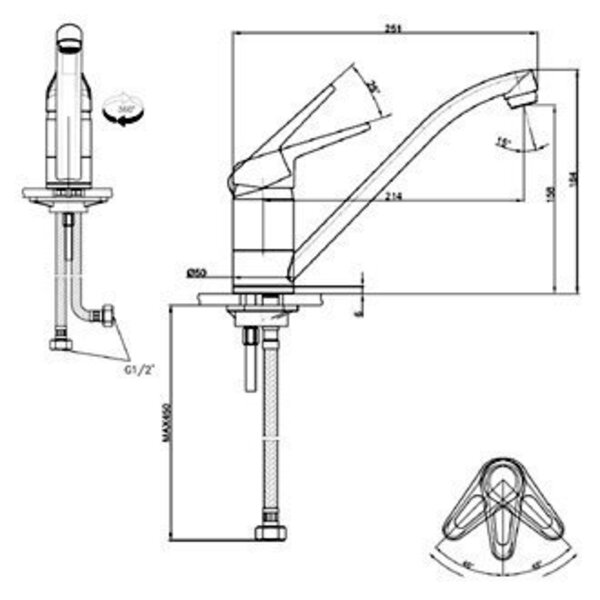 Змішувач кухонний Franke Novara-Plus Сахара (115.0470.653)