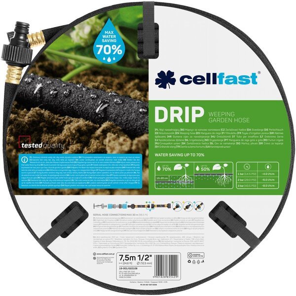Назва: Шланг для краплинного поливу Cellfast DRIP 1/2'', 7.5м (19-001)
