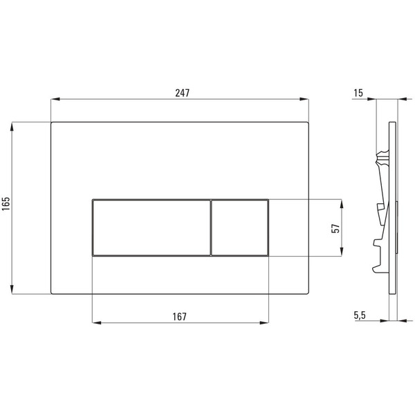 Кнопка для змиву Deante до стеллажів прихованого монтажу - slim (CST_N51P)