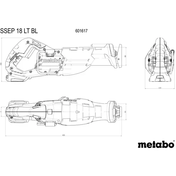 Пилка шабельна акумуляторна Metabo SSEP 18 LT BL 18В хід 32мм 0-3000об/хв 3кг без АКБ та ЗП