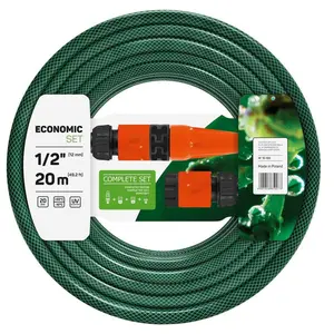 Набір для поливу Cellfast ECONOMIC, в комплекті шланг 1/2", 20м, 3 шари, -10…+50°C, зрошувач, комплект для підключення (10-100)