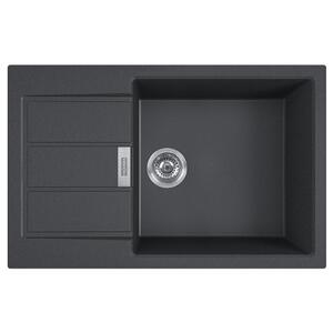 Мойка кухонная Franke Sirius, тектонайт, прямоуг., с крылом, 780х500х200мм, чаша- 1, накладная, S2D 611-78 XL , черный