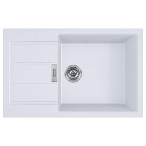 Мойка кухонная Franke Sirius, тектонайт, прямоуг., с крылом, 780х500х200мм, чаша- 1, накладная, S2D 611-78 XL , белый