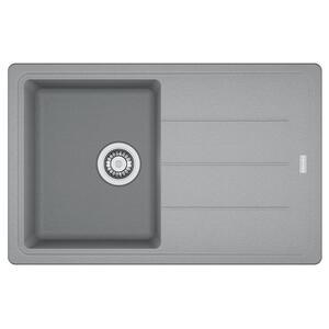 Мойка кухонная Franke Basis, фрагранит, прямоуг., с крылом, 780х500х200мм, чаша- 1, накладная, BFG 611-78, серый камень