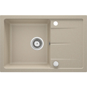 Мойка кухонная Deante Leda, гранит, прямоуг., с крылом, 670х440х164мм, чаша - 1, накладная, песок