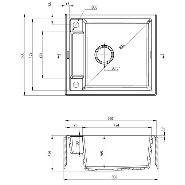 Гранітна кухонна мийка Deante MAGNETIC (ZRM_G103)