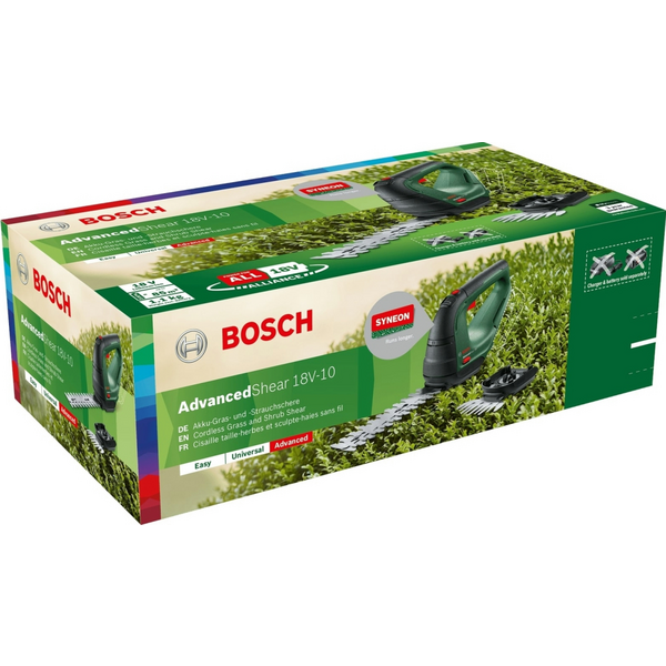 Ножиці для трави Bosch AdvancedShear 18В-10 + насадка кущоріз (0.600.857.001)