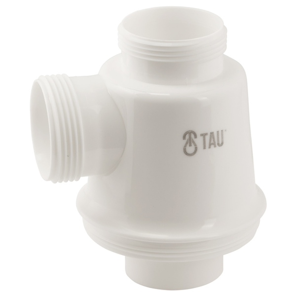 Сифон для кухонної мийки з пластиковим випуском 3½" виведенням під пральну машину, квадратним переливом і гнучким відведенням Ø40/50мм (чорний) TAU (9842822)