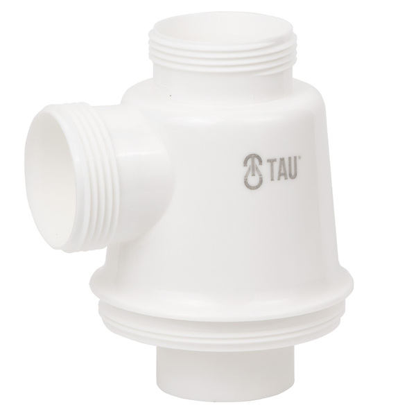 Сифон для кухонної мийки з нержавіючим випуском 3½" виводом під пральну машину, квадратним переливом і гнучким відведенням Ø40/50мм TAU (9842521)