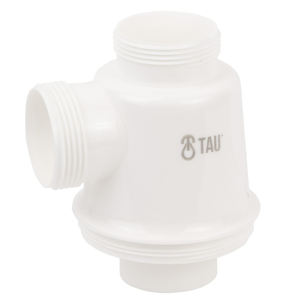 Сифон для кухонної мийки з пластиковим випуском 3½" виводом під пральну машину круглим переливом і гнучким відведенням Ø40/50мм (чорний) TAU (9842820)