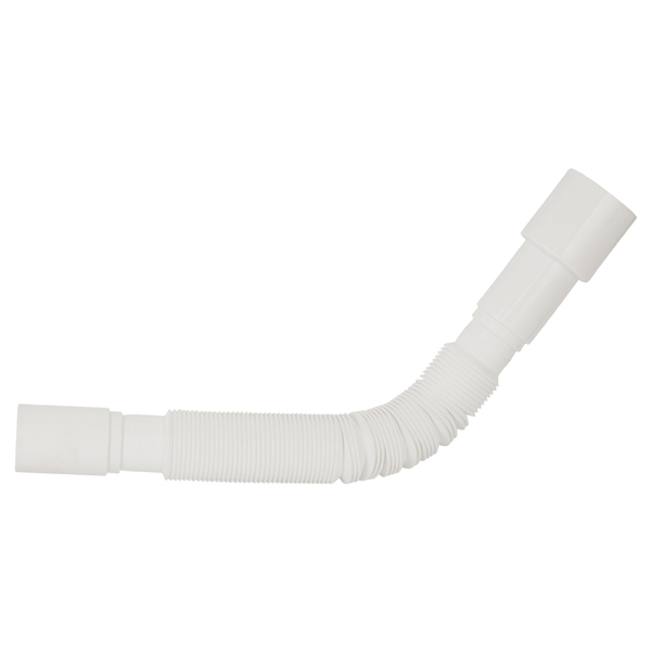 Сифон для кухонної мийки з пластиковим випуском 3½" виводом під пральну машину круглим переливом і гнучким відведенням Ø40/50мм (білий) TAU (9842821)