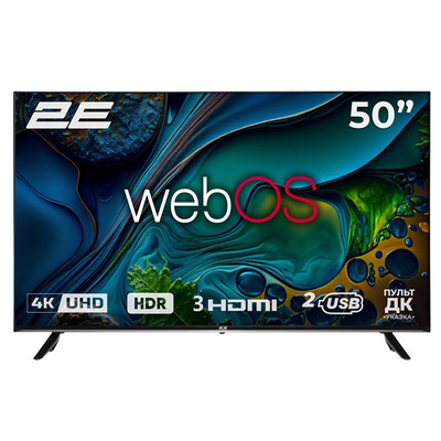 Телевізор 50" 2E LED 4K 60Hz Smart WebOS Black