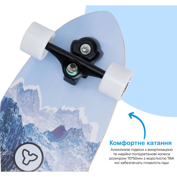 Скейтборд YVolution Dynamo Cruiser LED 76см, синий (YS52B2)