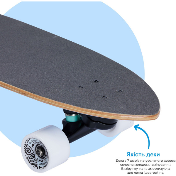 Скейтборд YVolution Dynamo Cruiser LED 76см, синий (YS52B2)