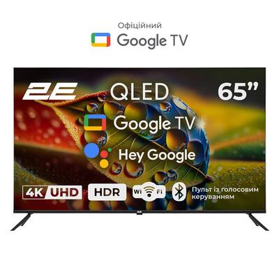 Телевізор 65" 2E QLED 4K 60Hz Smart Google TV Black