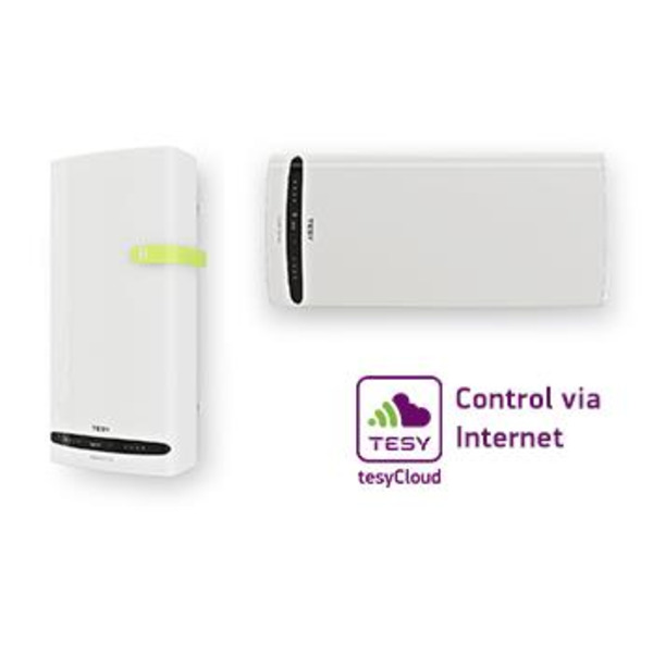 Tesy Водонагреватель электрический Bellislimo Dry Cloud GCR 1002724D E31 ECW, 100 л, 2.4 кВт, сухой тэн, плоский, универсальный монтаж, электр. упр-ние, Wi-Fi, Болгария, B