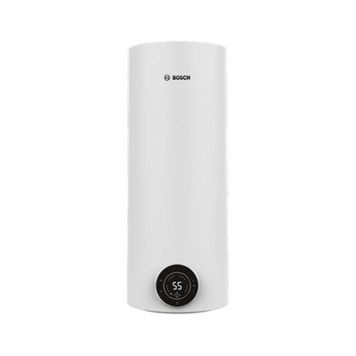 Водонагрівач електр. BOSCH круглий слім Tronic 4000T, 50л, 1,5кВт, сухий тен, вертикальний монтаж, електр. кер-ння, B, білий