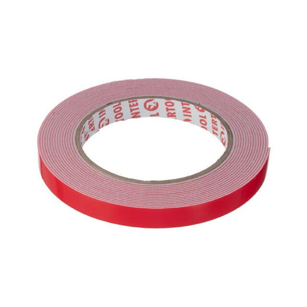 Стрічка клейка двостороння Універсальна 12мм * 5м * 1мм, біла, спінений поліетилен INTERTOOL KT-0813