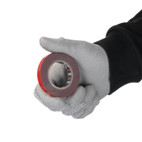 Стрічка клейка двостороння AUTO FIX, 9 мм * 2 м * 1 мм, сіра, спінений акрил, Storm INTERTOOL KT-0827