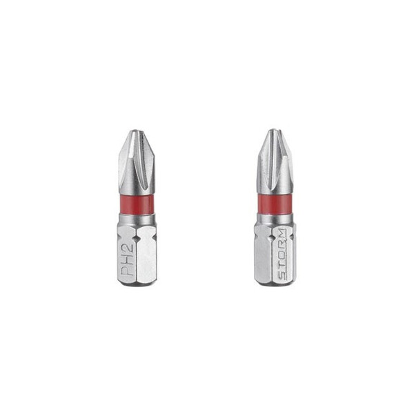 Комплект отверточних насадок PH2 1/4 "* 25мм, S2, уп. 2 од., STORM INTERTOOL VT-0218