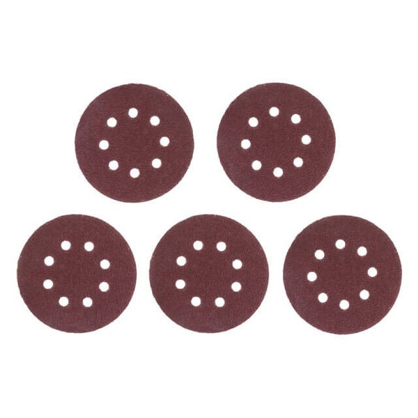 Круг наждаковий самоклеючий 125 мм з отворами , папір клас С, густина 140 г/м2, К36, уп. 5 од. INTERTOOL